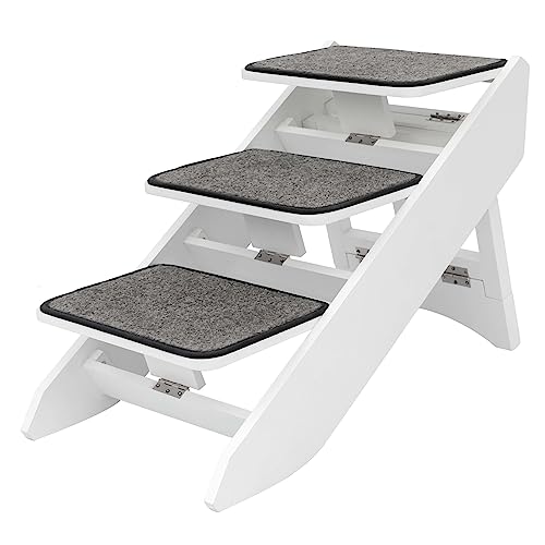 PetSafe CozyUp Steps & Ramp Combo – Transforming, Premium Wood Dog Stairs for High Beds – Choose Between Steps or Ramp – Give Pets Access to Their Favorite Spots – Supports up to 200 lbs