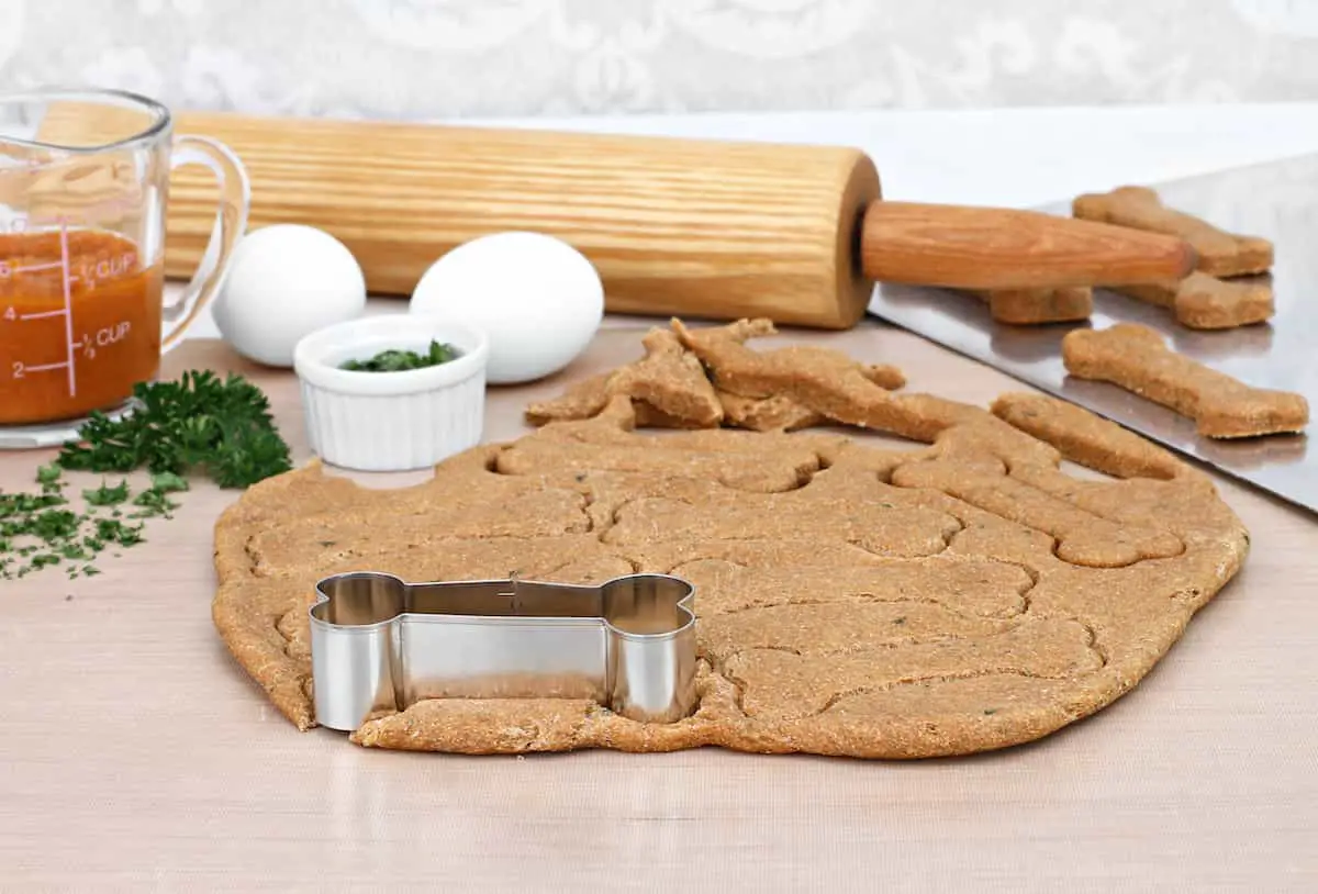 Making homemade dog treats